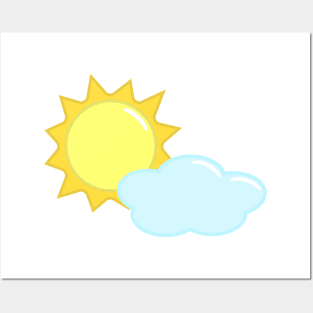 Cute Sun and Cloud Weather Icon Posters and Art